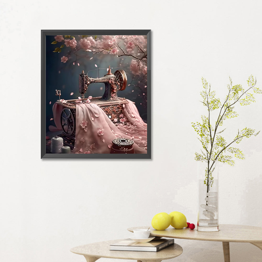 Sewing Under The Cherry Blossoms - Full Round Drill Diamond Painting 30*35CM