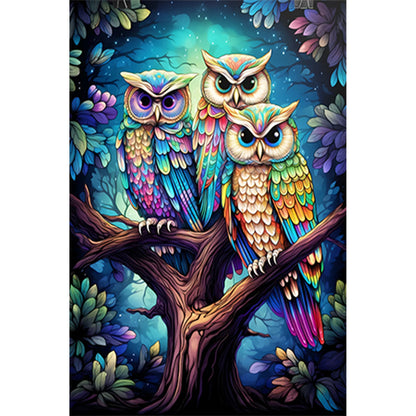 Owl - Full Round Drill Diamond Painting 30*45CM