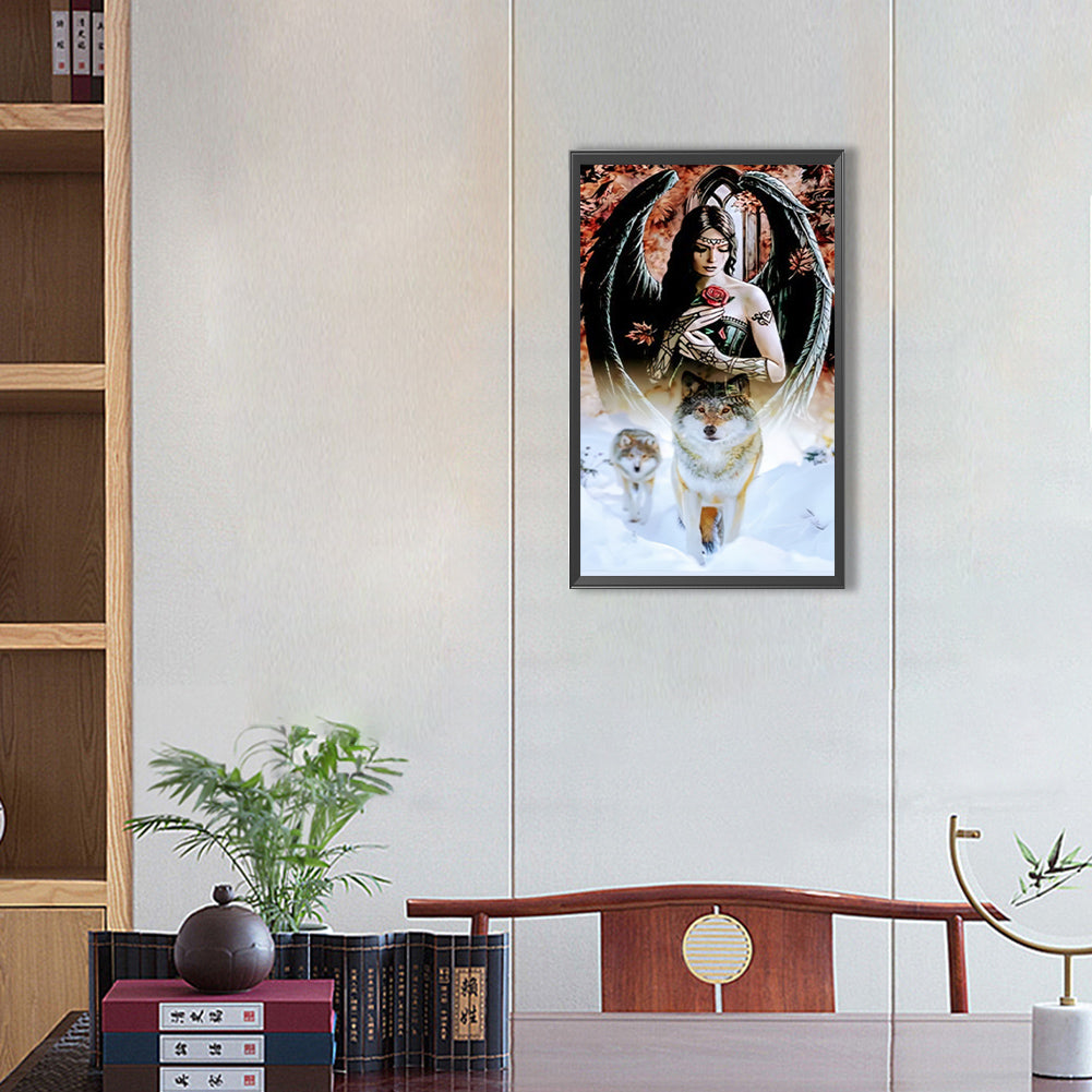 Wolf - Full Round Drill Diamond Painting 30*50CM