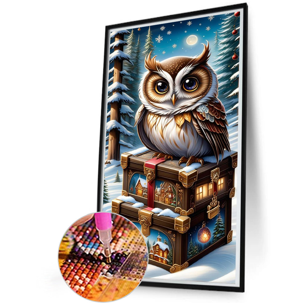 Owl - Full Round Drill Diamond Painting 30*60CM