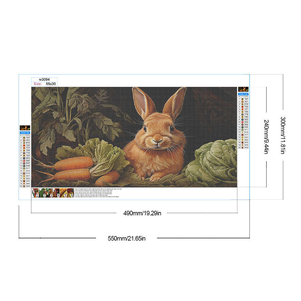Rabbit - Full Round Drill Diamond Painting 55*30CM