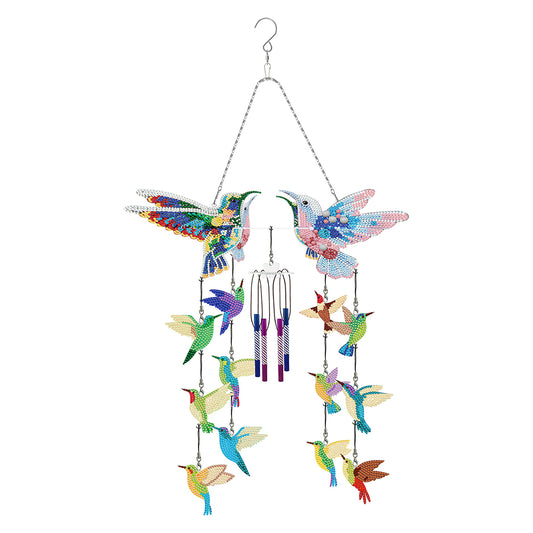 Double Side Wind Chime Diamond Art Hanging Pendant for Home Decor (Flying Bird)