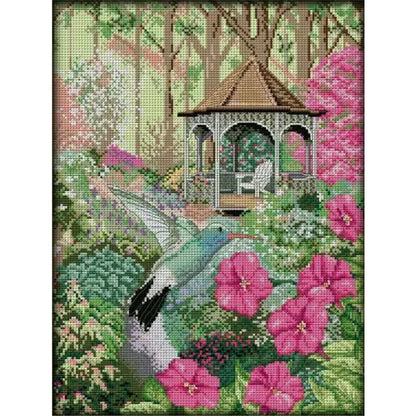 Hummingbird And Gazebo - 14CT Stamped Cross Stitch 33*44CM(Joy Sunday)