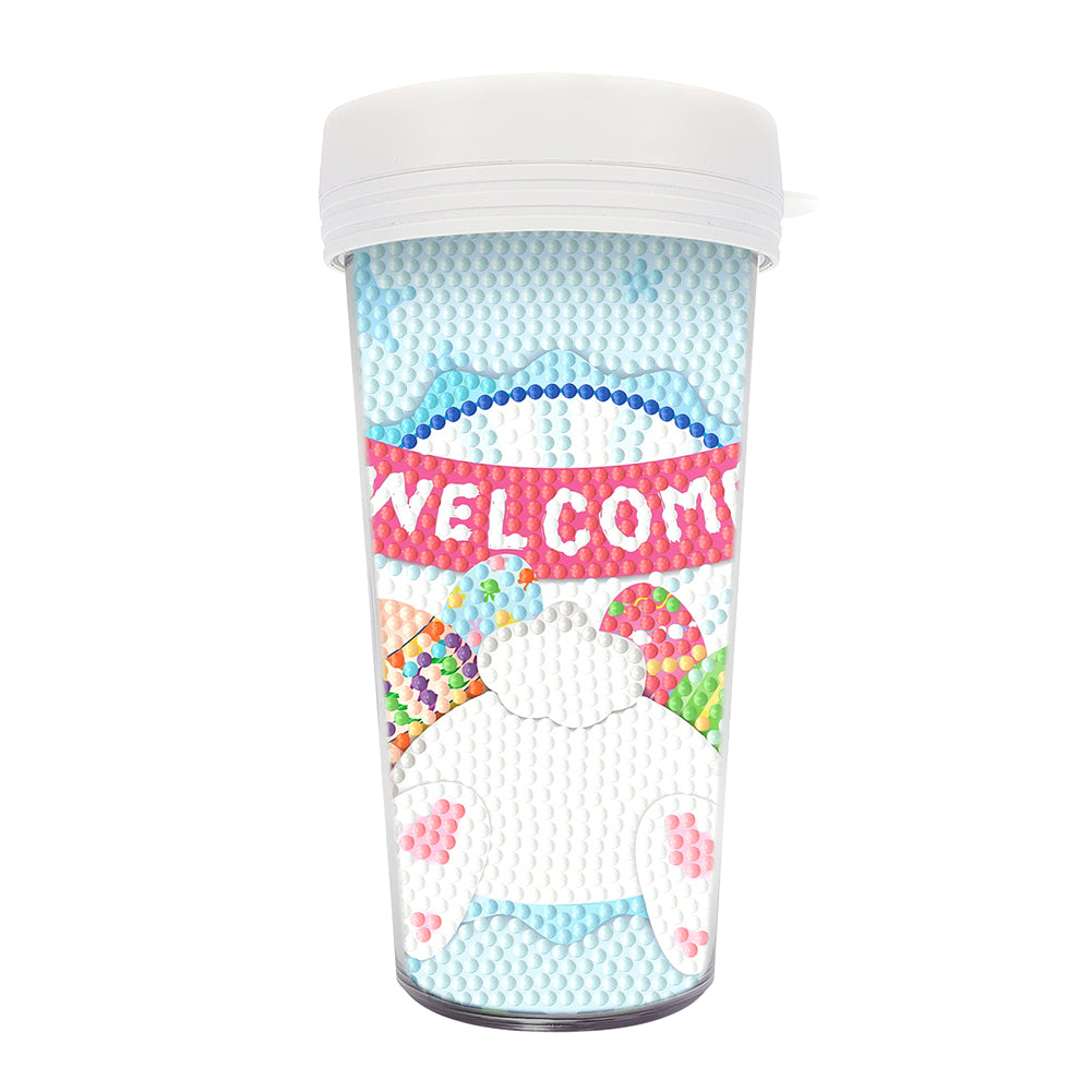 Easter 470ML Travel Diamond Painting Art Cup BPA Free With Lid (Rabbit Bottom)