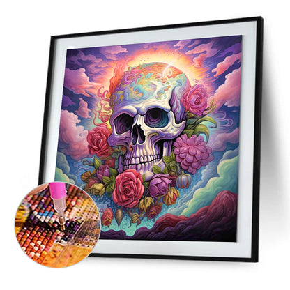 Flowers And Skulls - Full Round Drill Diamond Painting 30*30CM