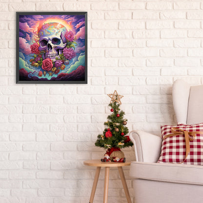 Flowers And Skulls - Full Round Drill Diamond Painting 30*30CM