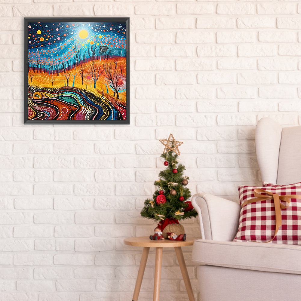 Road Under The Moon - Full Round Drill Diamond Painting 30*30CM