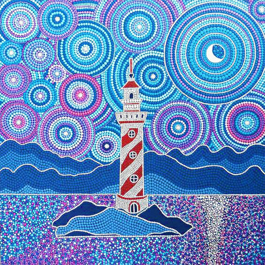 Island Lighthouse - Full Round Drill Diamond Painting 30*30CM