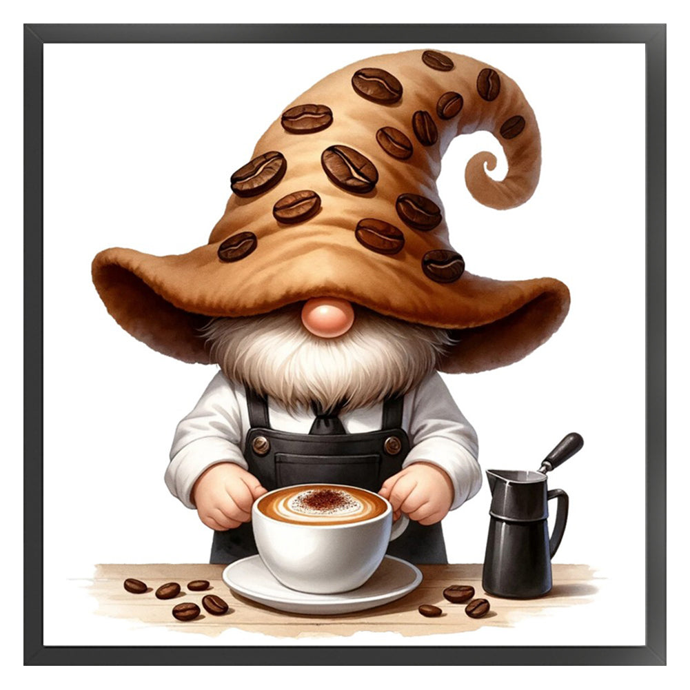 Coffee Gnome - 11CT Stamped Cross Stitch 40*40CM