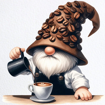 Coffee Gnome - 11CT Stamped Cross Stitch 40*40CM