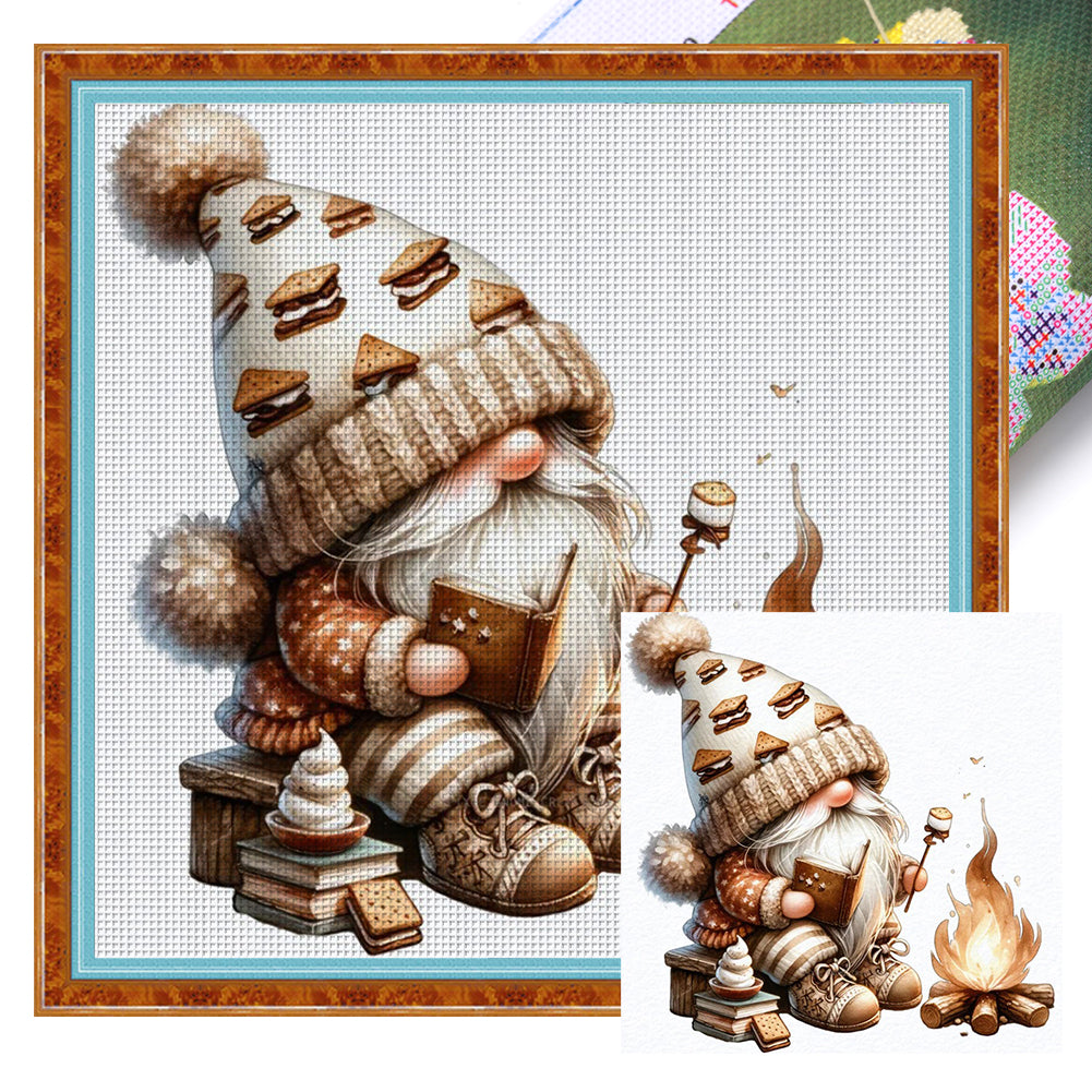 Coffee Gnome - 11CT Stamped Cross Stitch 40*40CM