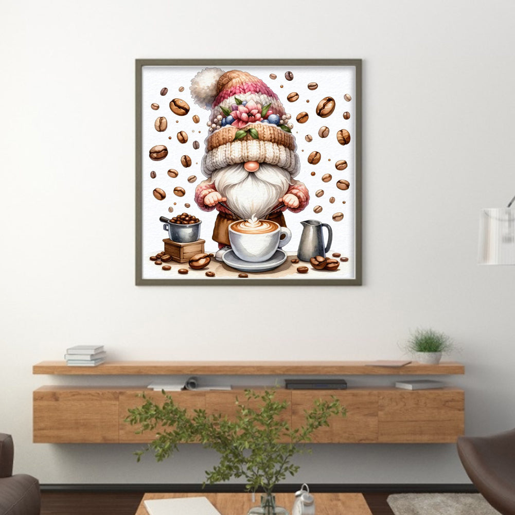 Coffee Gnome - 11CT Stamped Cross Stitch 40*40CM