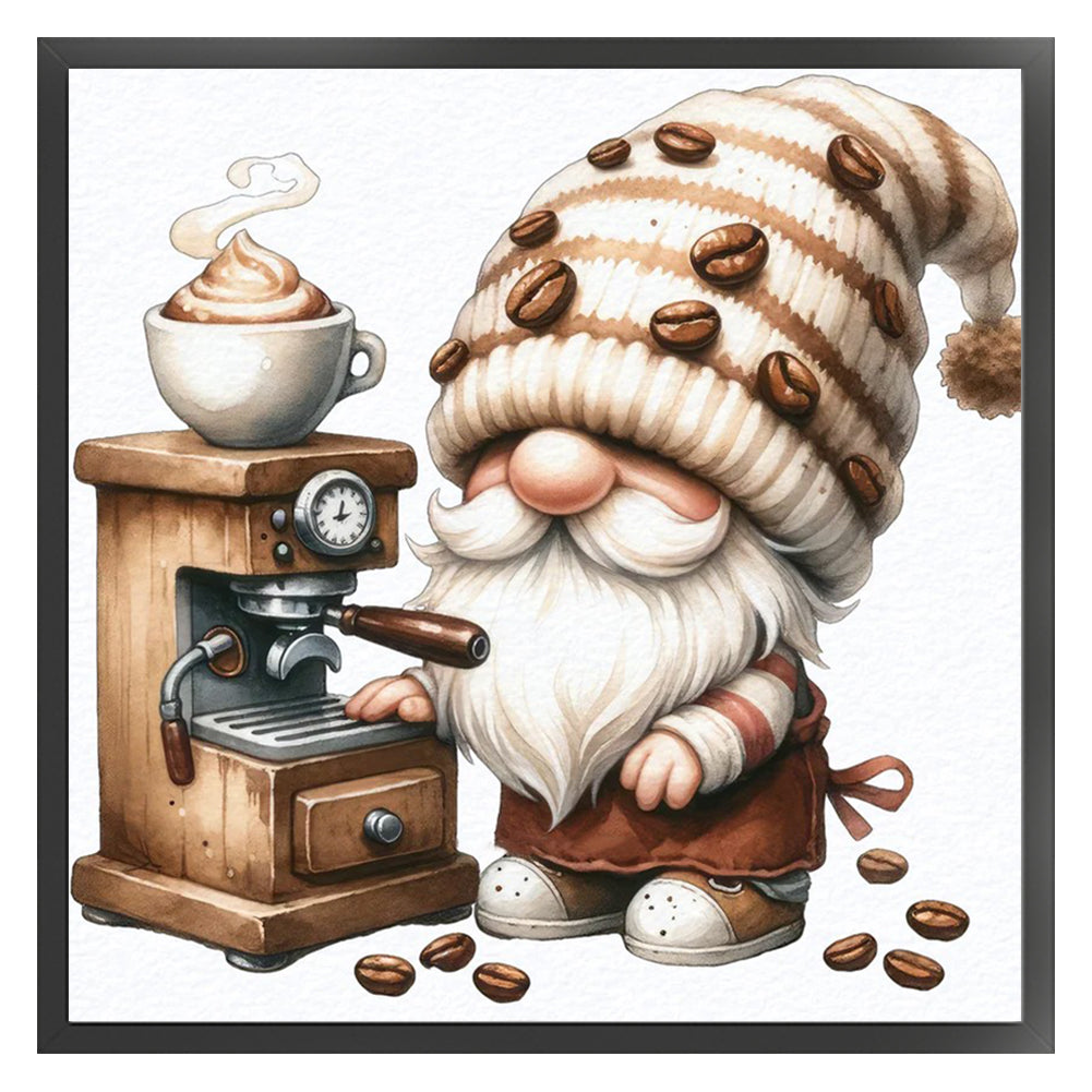 Coffee Gnome - 11CT Stamped Cross Stitch 40*40CM