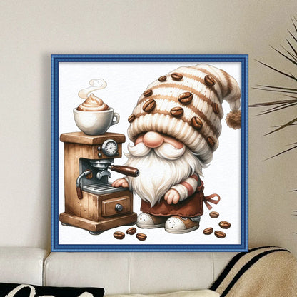 Coffee Gnome - 11CT Stamped Cross Stitch 40*40CM