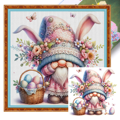 Easter Bunny Gnome - 11CT Stamped Cross Stitch 45*45CM