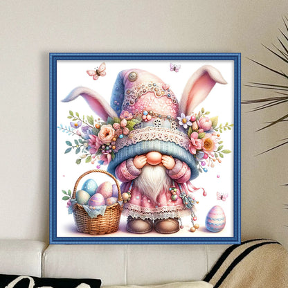 Easter Bunny Gnome - 11CT Stamped Cross Stitch 45*45CM