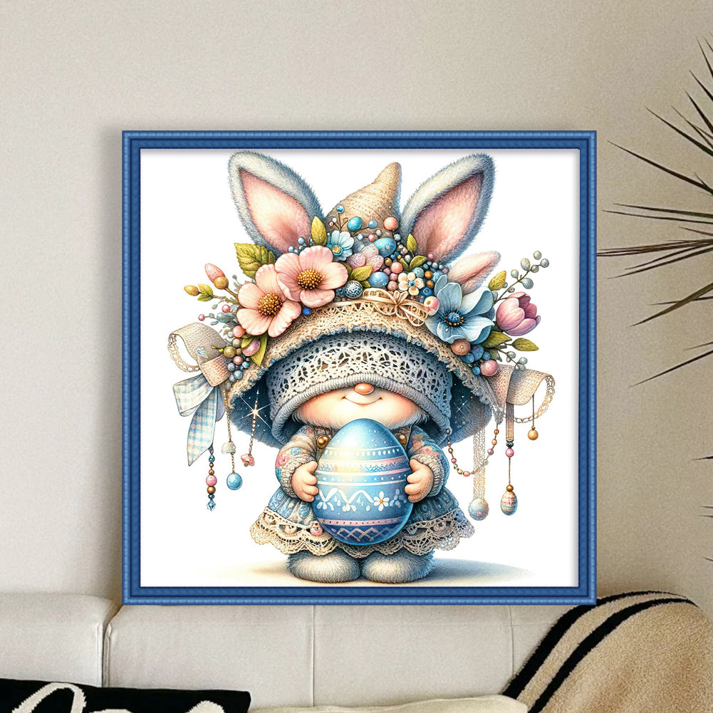 Easter Bunny Gnome - 11CT Stamped Cross Stitch 45*45CM