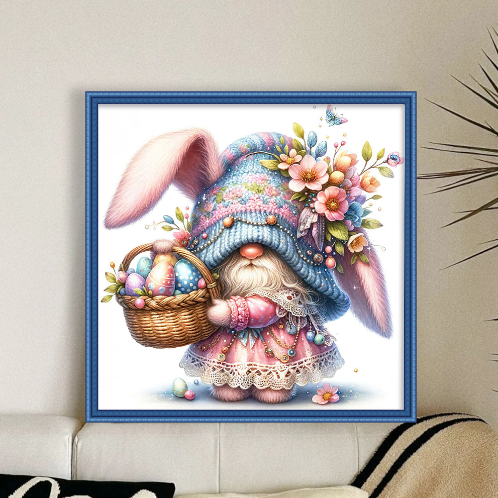 Easter Bunny Gnome - 11CT Stamped Cross Stitch 45*45CM