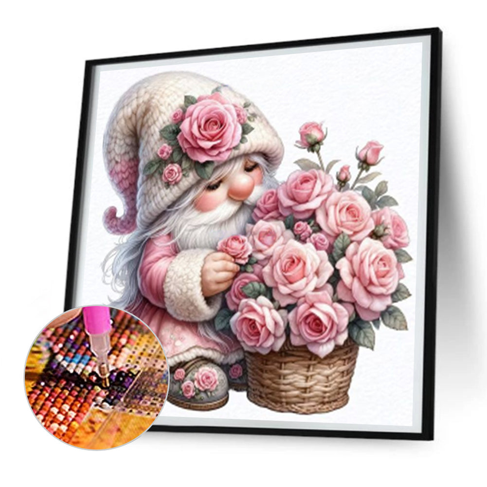 Rose Gnome - Full Round Drill Diamond Painting 30*30CM