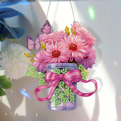 Glow Butterfly Vase 5D DIY Diamond Painting Dots Pendant Office Decor (KJ095)
