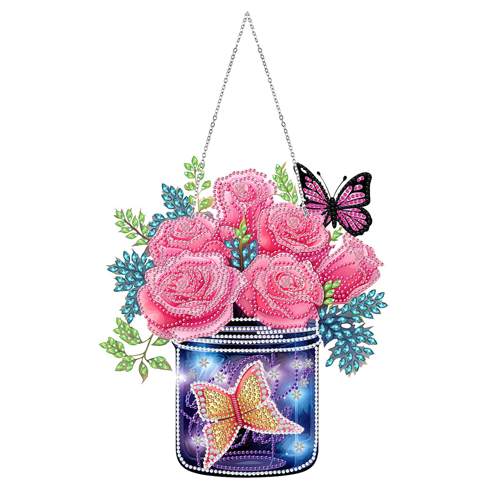 Glow Butterfly Vase 5D DIY Diamond Painting Dots Pendant Office Decor (KJ098)