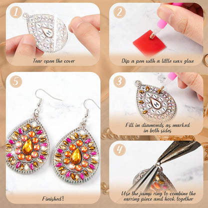 8 Pairs Double Sided Diamond Painting DIY Earring Making Kit for Women Girls (1)