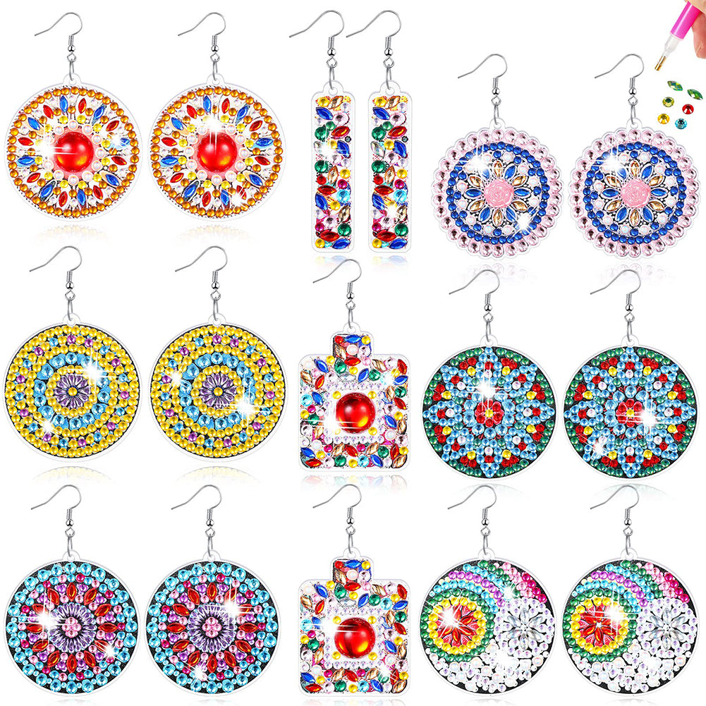 8 Pairs Double Sided Diamond Painting DIY Earring Making Kit for Women Girls (2)