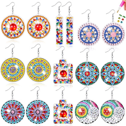 8 Pairs Double Sided Diamond Painting DIY Earring Making Kit for Women Girls (2)