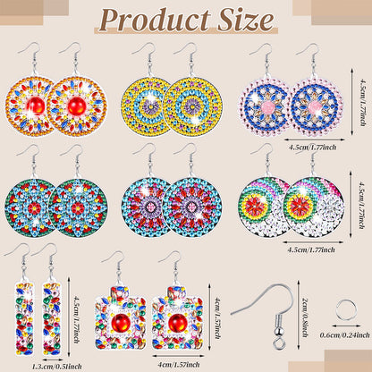 8 Pairs Double Sided Diamond Painting DIY Earring Making Kit for Women Girls (2)