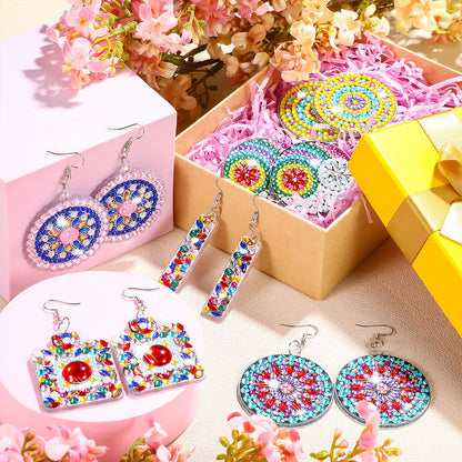 8 Pairs Double Sided Diamond Painting DIY Earring Making Kit for Women Girls (2)