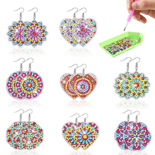 8 Pairs Double Sided Diamond Painting DIY Earring Making Kit for Women Girls (6)