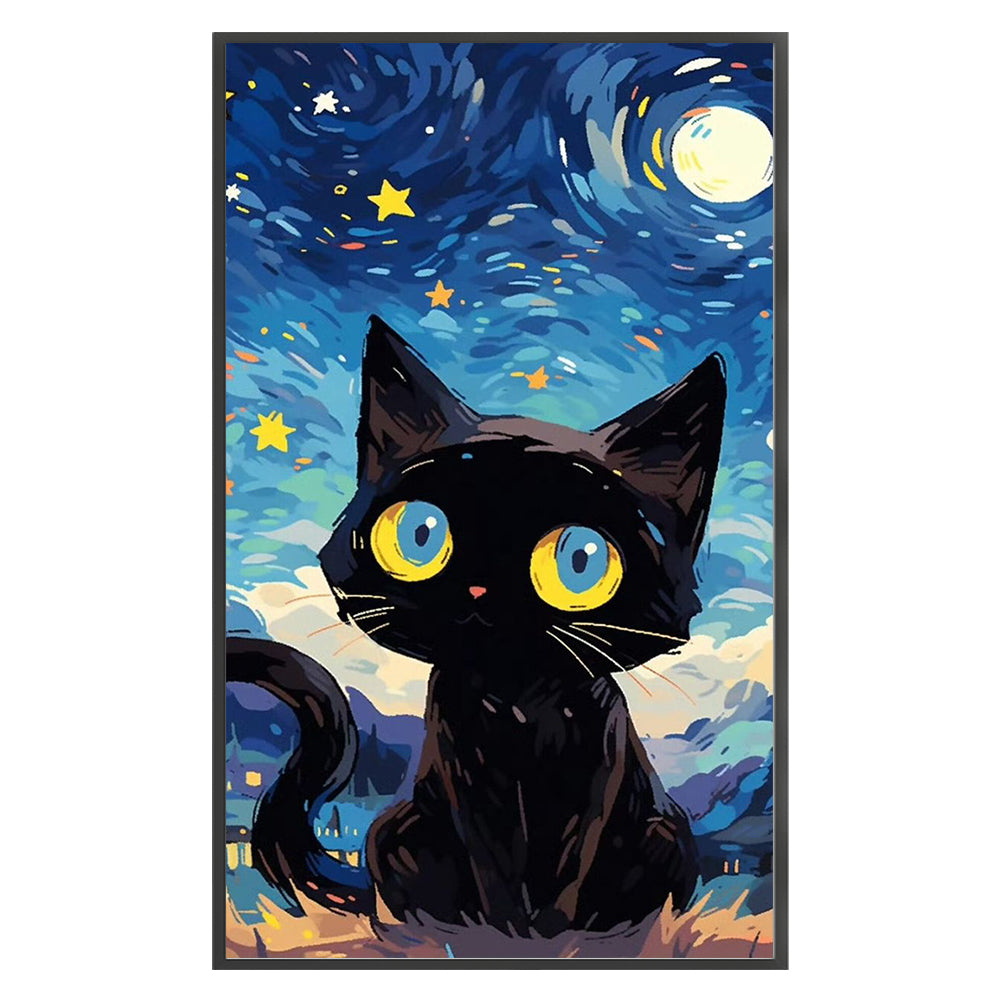 Cartoon Cat - 11CT Stamped Cross Stitch 35*60CM