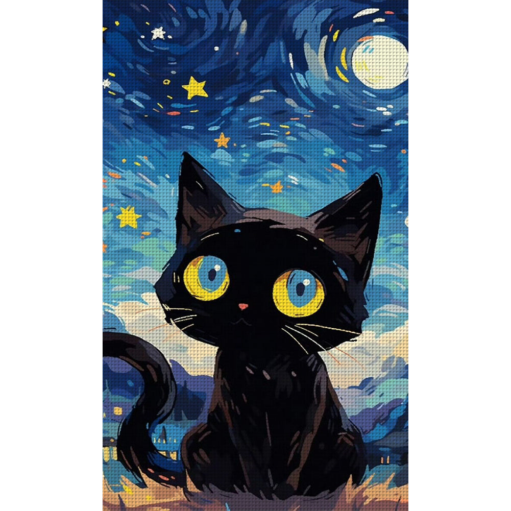 Cartoon Cat - 11CT Stamped Cross Stitch 35*60CM