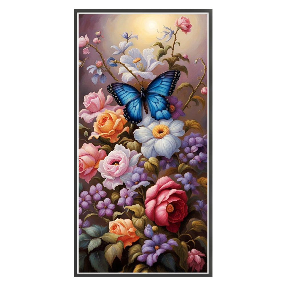 Butterfly Flowers - 11CT Stamped Cross Stitch 35*70CM