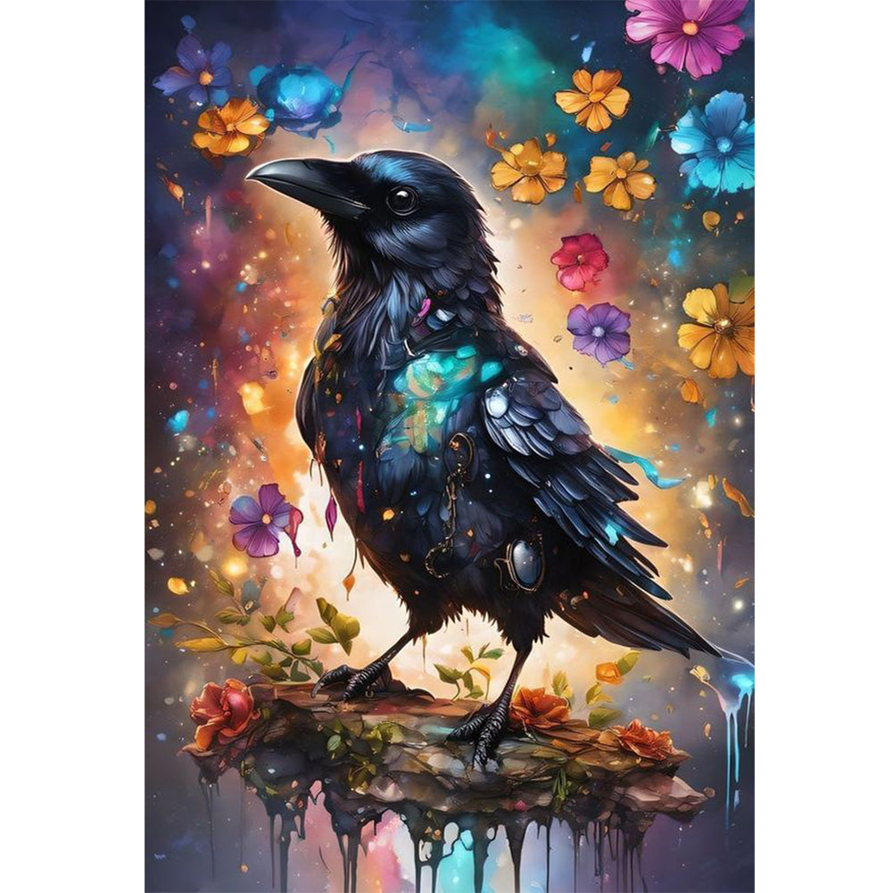 Flowers And Crows - 11CT Stamped Cross Stitch 40*60CM