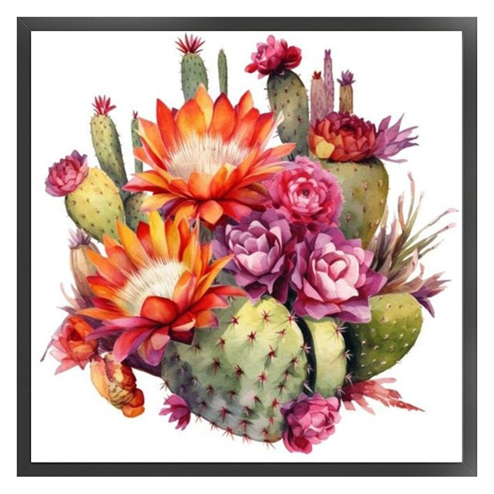 Cactus Flower - 11CT Stamped Cross Stitch 50*50CM