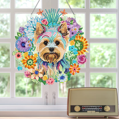 Single Side Special Shape Diamond Painting Hanging Pendant for Home Decor (Dog)