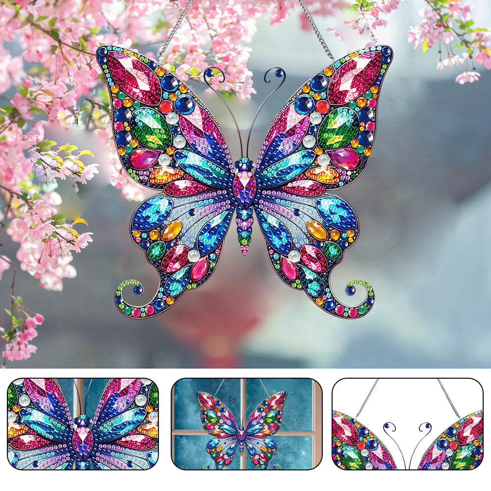 Single Side Special Shape Diamond Painting Hanging Pendant Home Decor(Butterfly)