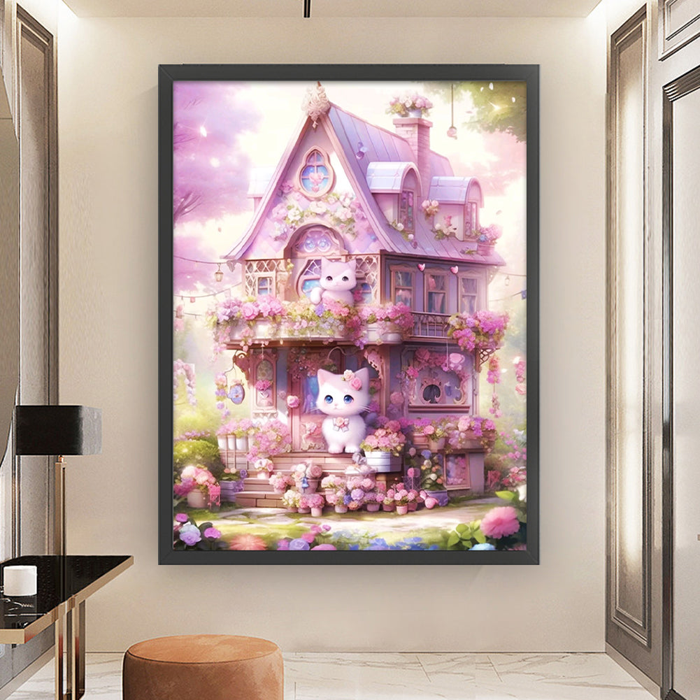 Cat Castle - 11CT Stamped Cross Stitch 50*65CM