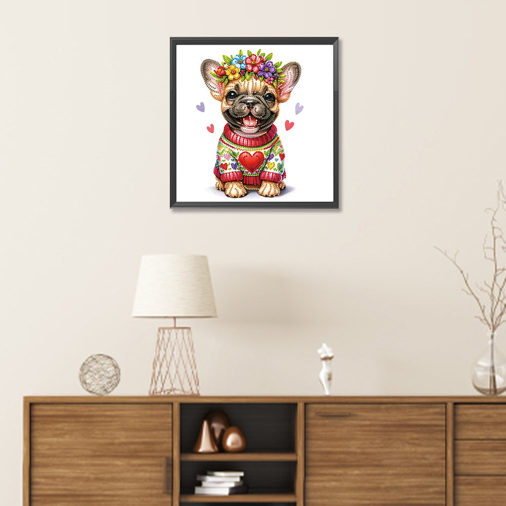 Garland Bulldog - Special Shaped Drill Diamond Painting 30*30CM