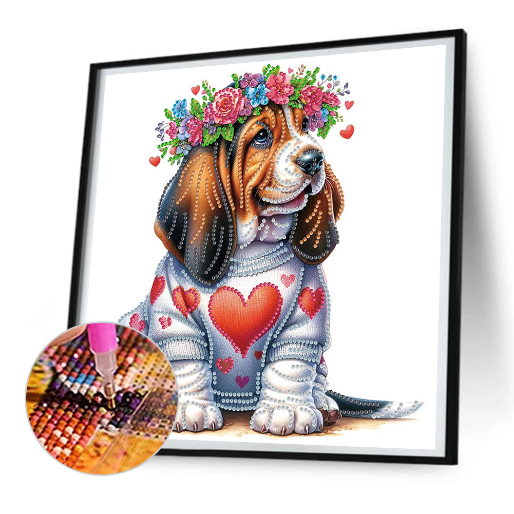Wreath Springer Spaniel - Special Shaped Drill Diamond Painting 30*30CM