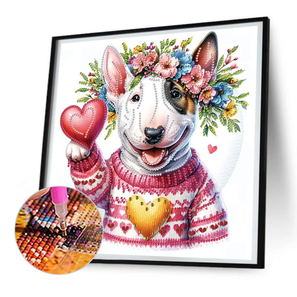 Garland Bull Terrier - Special Shaped Drill Diamond Painting 30*30CM