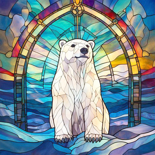 Polar Bear Glass Painting - Full Round Drill Diamond Painting 30*30CM