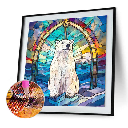 Polar Bear Glass Painting - Full Round Drill Diamond Painting 30*30CM