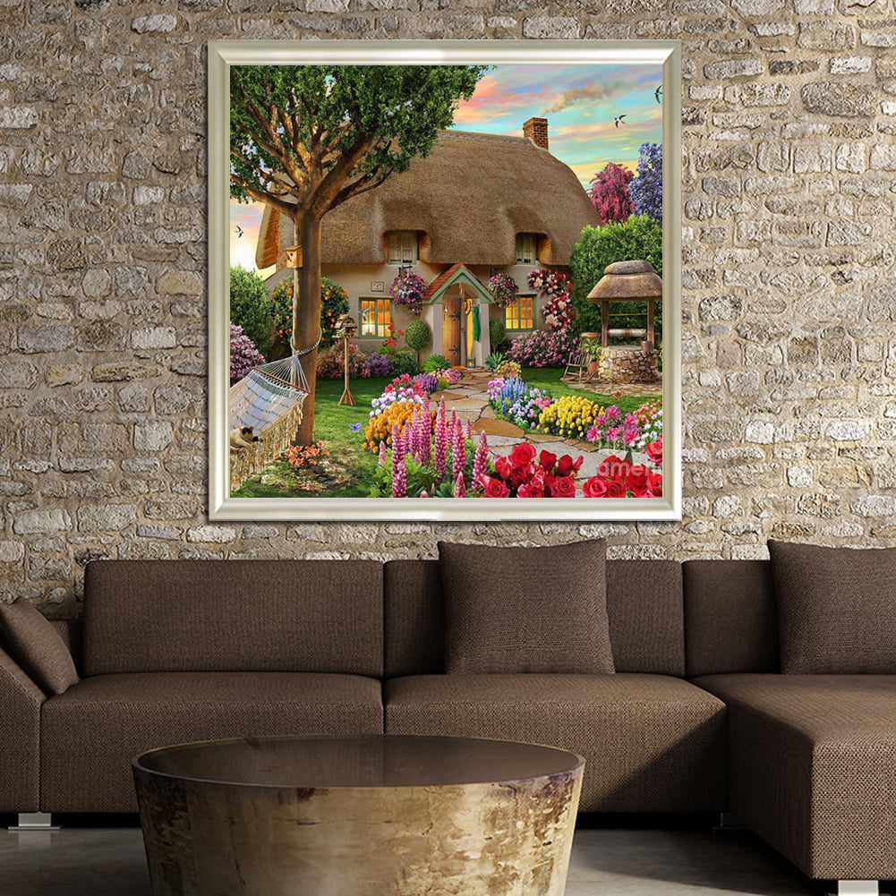 Garden Cottage - Full Round Drill Diamond Painting 30*30CM