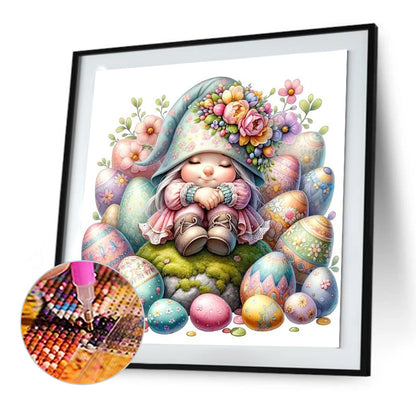 Goblin Girl On Easter Egg - Full Round Drill Diamond Painting 30*30CM