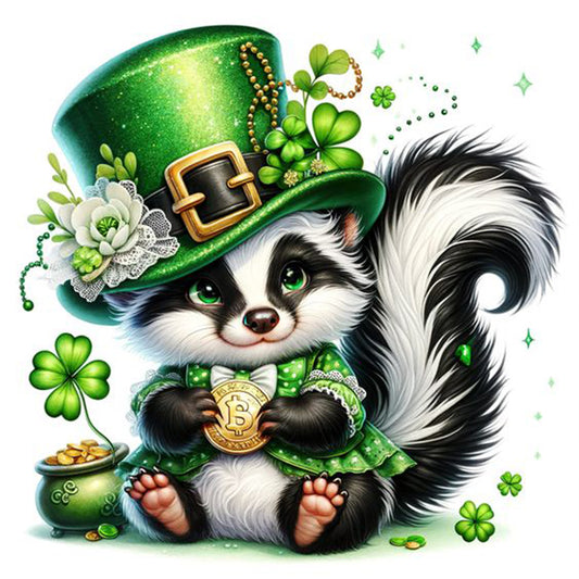 Lucky Skunk And Gold Coins - Full Round Drill Diamond Painting 30*30CM
