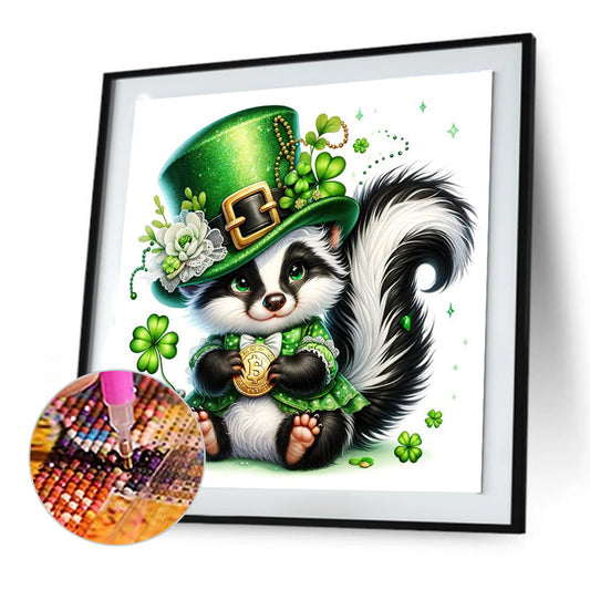 Lucky Skunk And Gold Coins - Full Round Drill Diamond Painting 30*30CM