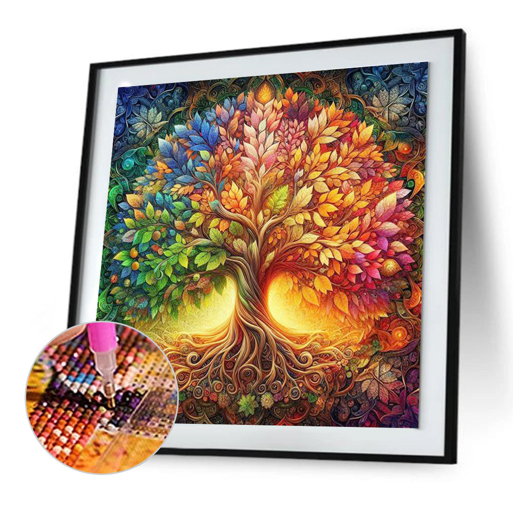 Colorful World Tree Of Life - Full Round Drill Diamond Painting 30*30CM