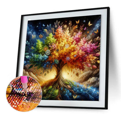 Four Seasons Tree Of Life - Full Round Drill Diamond Painting 30*30CM